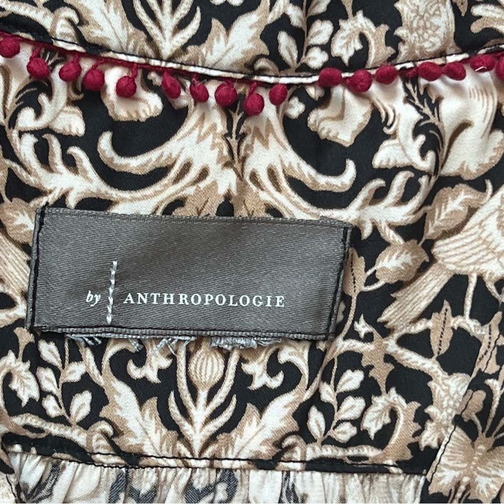 Anthropologie Boho Rabbit Floral Blouse – Smocked Waist M - Picture 8 of 14